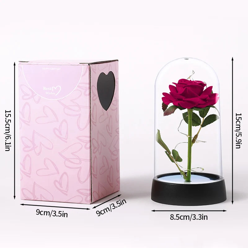 Customizable Artificial Rose with Foil Cover and Lighting