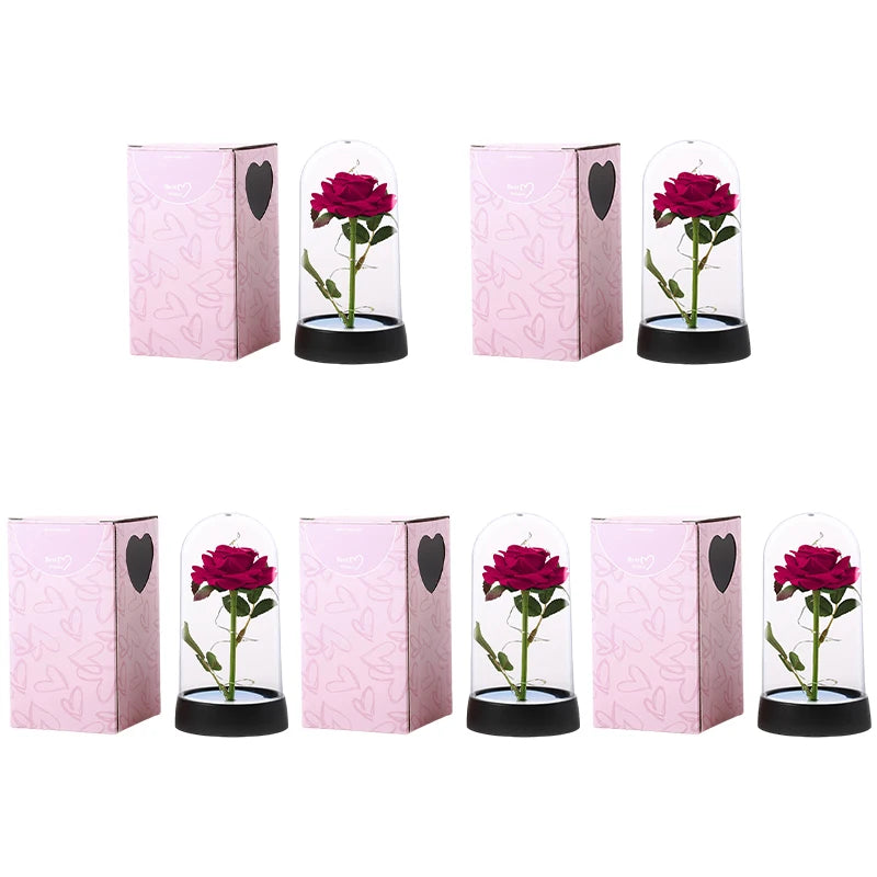 Customizable Artificial Rose with Foil Cover and Lighting