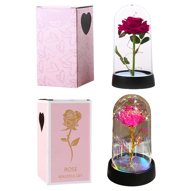 Customizable Artificial Rose with Foil Cover and Lighting