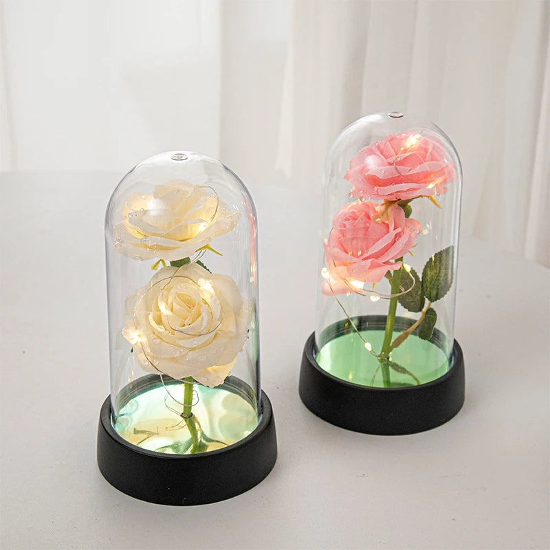 Customizable Artificial Rose with Foil Cover and Lighting