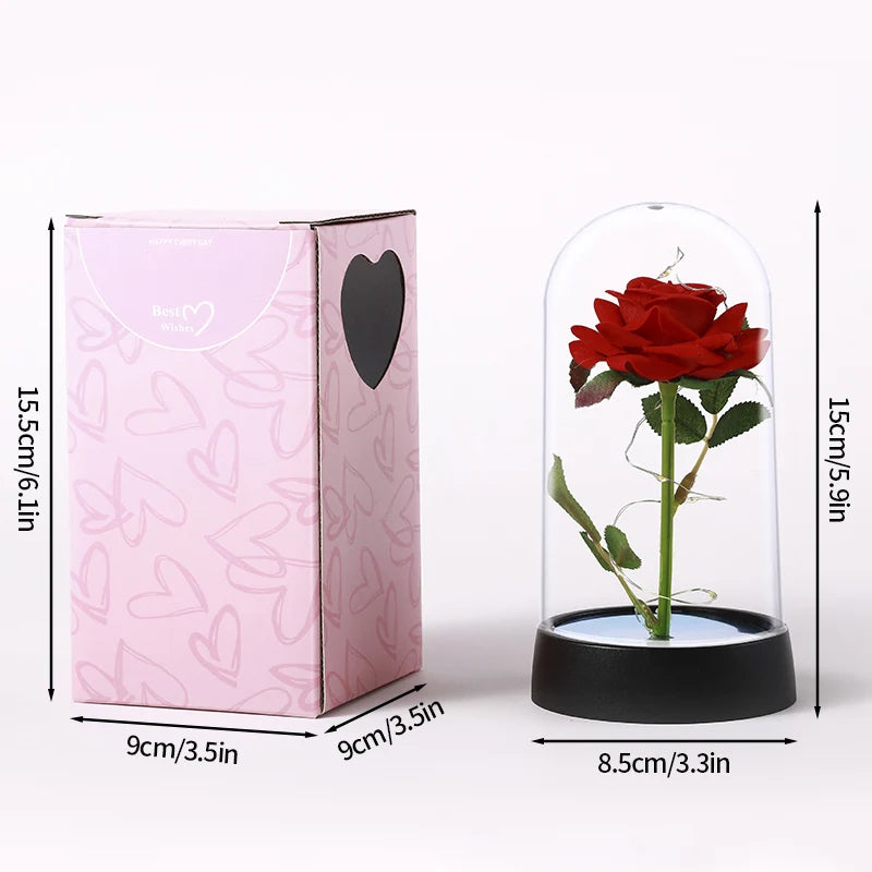 Customizable Artificial Rose with Foil Cover and Lighting