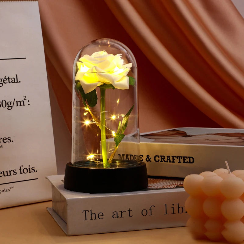 Customizable Artificial Rose with Foil Cover and Lighting