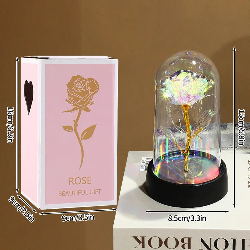 Customizable Artificial Rose with Foil Cover and Lighting