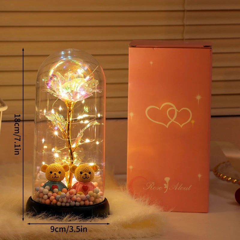 Customizable Artificial Rose with Foil Cover and Lighting