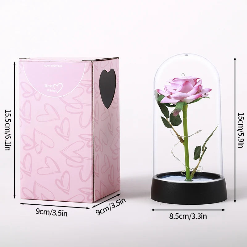 Customizable Artificial Rose with Foil Cover and Lighting
