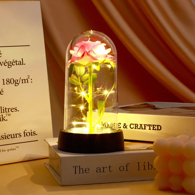 Customizable Artificial Rose with Foil Cover and Lighting