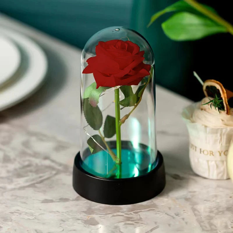 Customizable Artificial Rose with Foil Cover and Lighting