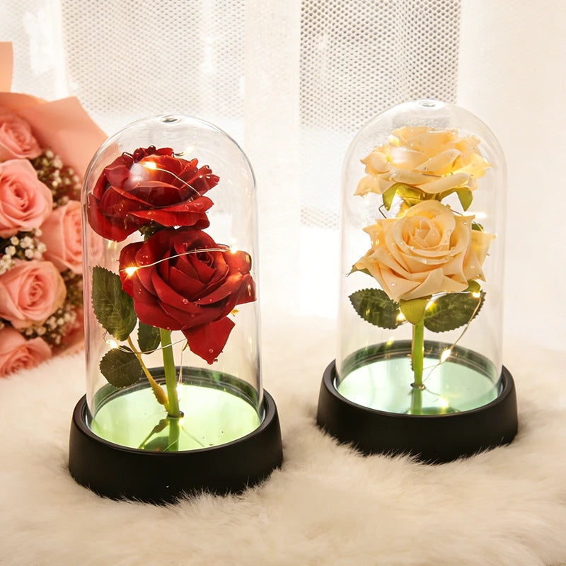 Customizable Artificial Rose with Foil Cover and Lighting