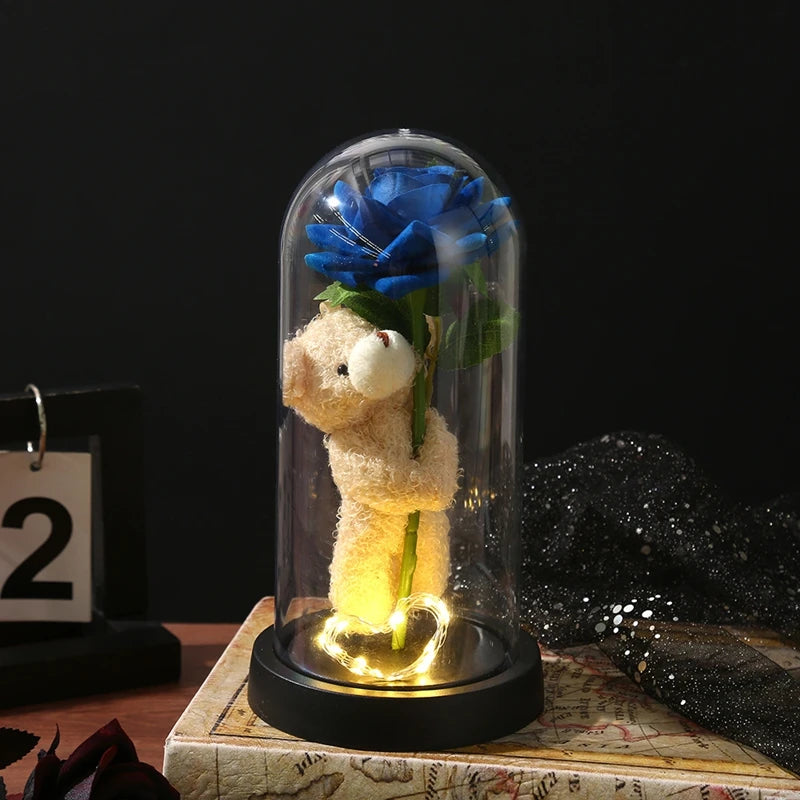 Customizable Artificial Rose with Foil Cover and Lighting