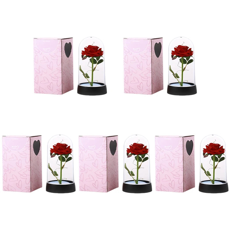 Customizable Artificial Rose with Foil Cover and Lighting