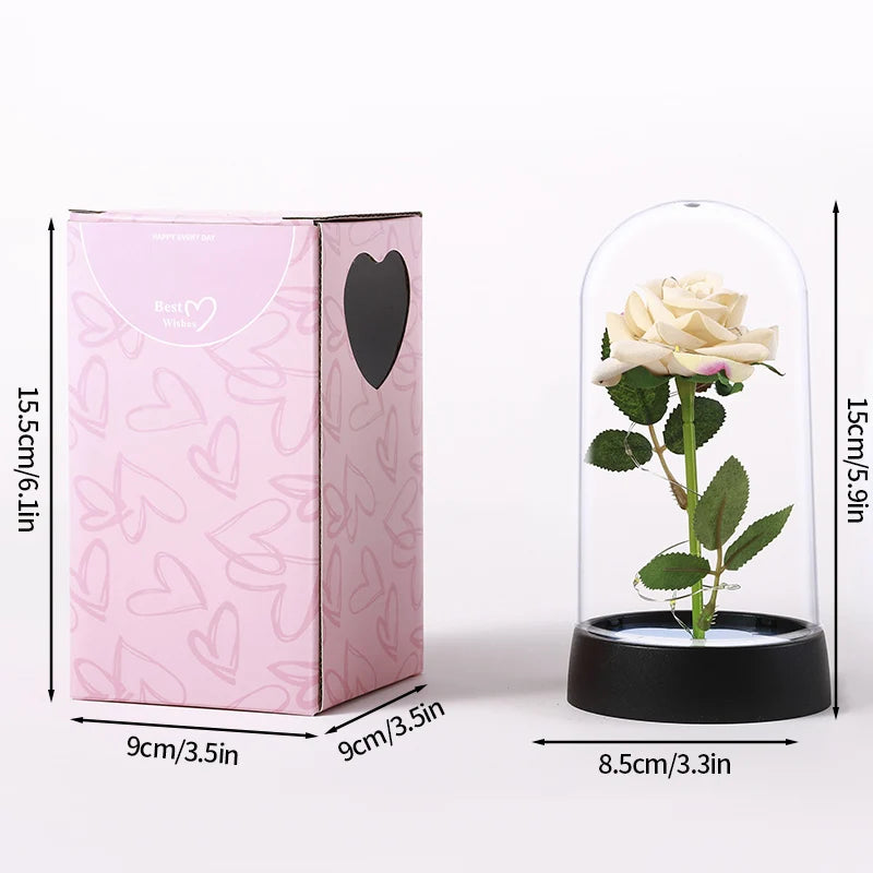 Customizable Artificial Rose with Foil Cover and Lighting