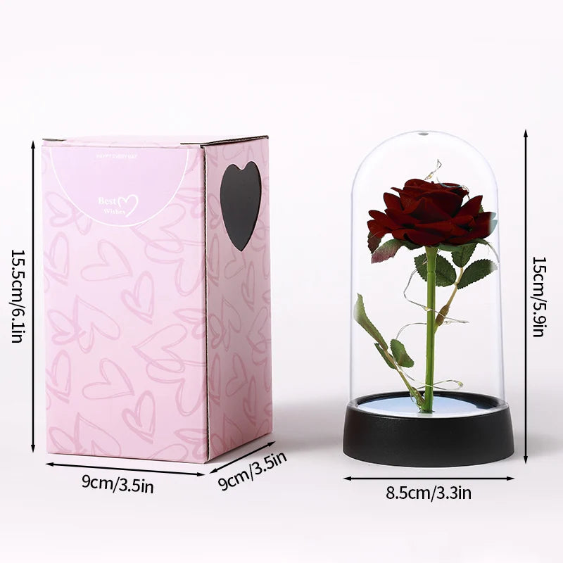 Customizable Artificial Rose with Foil Cover and Lighting