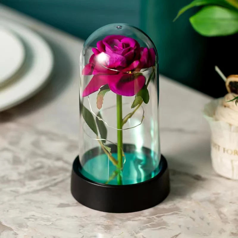 Customizable Artificial Rose with Foil Cover and Lighting
